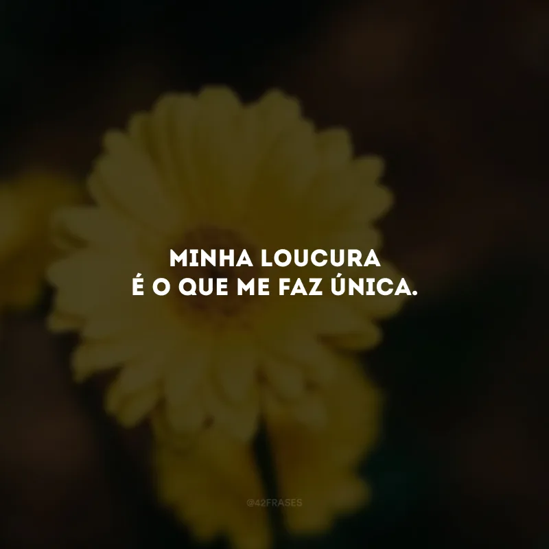 Minha loucura é o que me faz única.