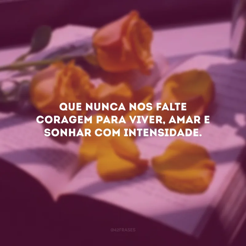 Que nunca nos falte coragem para viver, amar e sonhar com intensidade.
