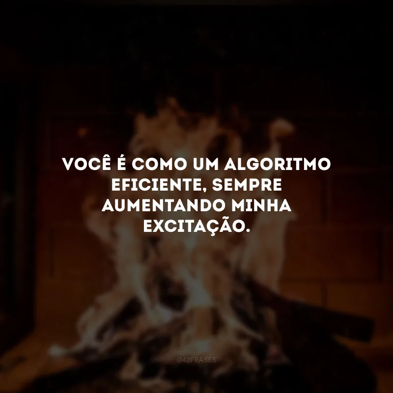 Você é como um algoritmo eficiente, sempre aumentando minha excitação. 